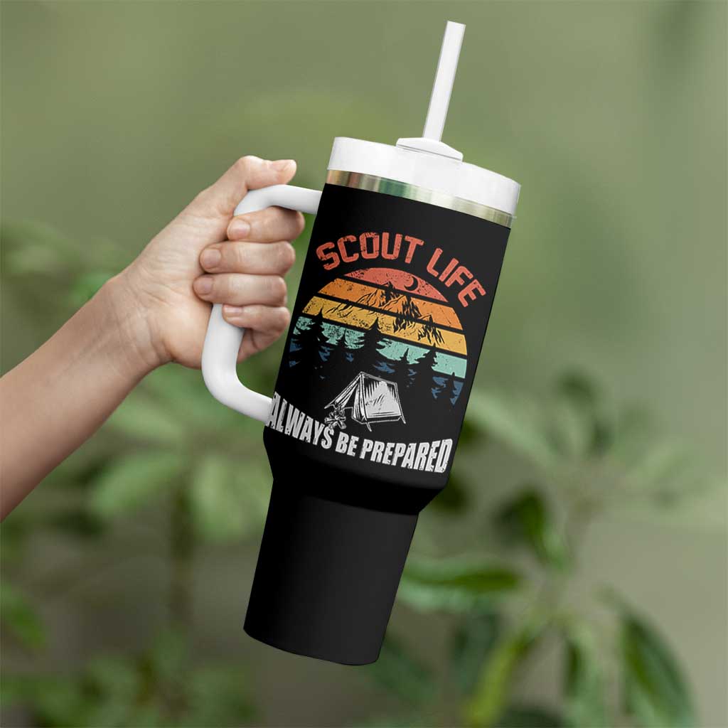 Scout Camping Tumbler With Handle Scout Camping Always Be Prepared Hiking Camping Outdoors Troop Leader