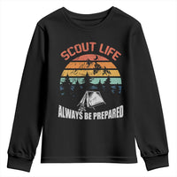 Scout Camping Youth Sweatshirt Scout Camping Always Be Prepared Hiking Camping Outdoors Troop Leader