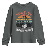 Scout Camping Youth Sweatshirt Scout Camping Always Be Prepared Hiking Camping Outdoors Troop Leader