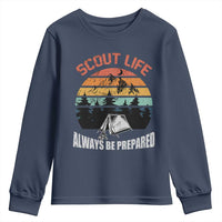 Scout Camping Youth Sweatshirt Scout Camping Always Be Prepared Hiking Camping Outdoors Troop Leader