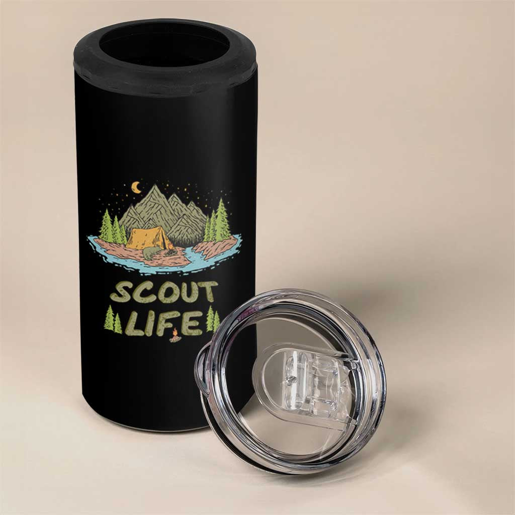 Scout Camping 4 in 1 Can Cooler Tumbler Scout Camping Life Hiking Camping Outdoors Troop Leader