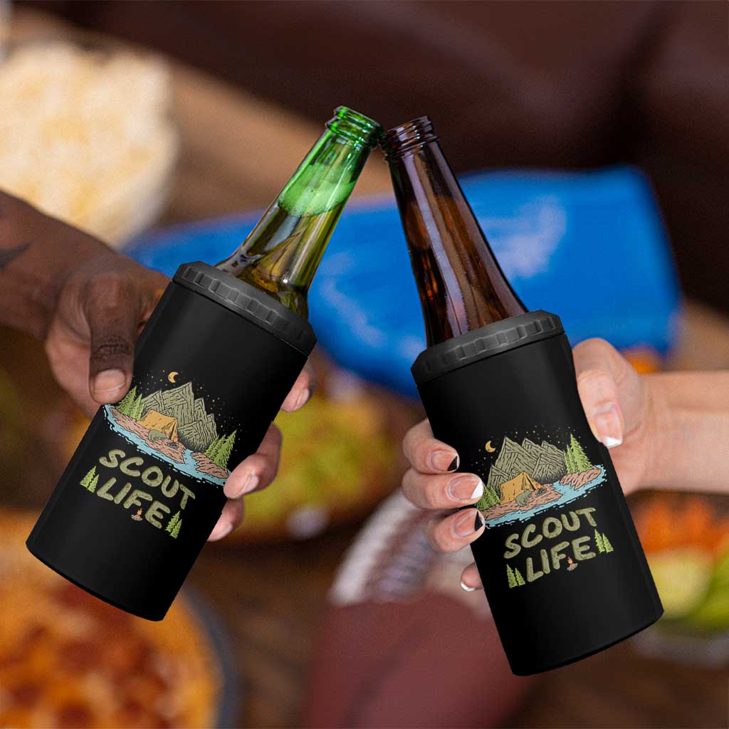 Scout Camping 4 in 1 Can Cooler Tumbler Scout Camping Life Hiking Camping Outdoors Troop Leader