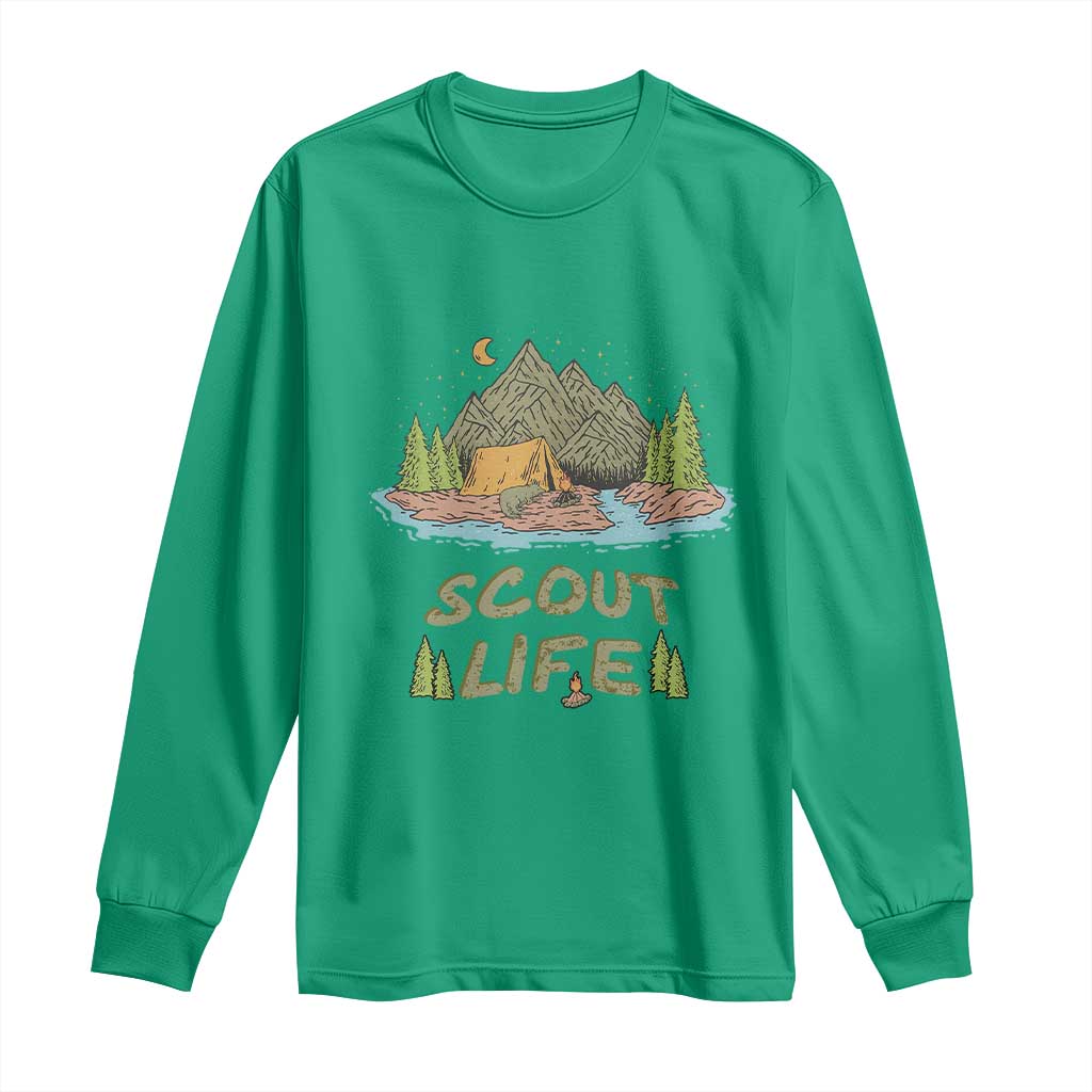 Scout Camping Long Sleeve Shirt Scout Camping Life Hiking Camping Outdoors Troop Leader