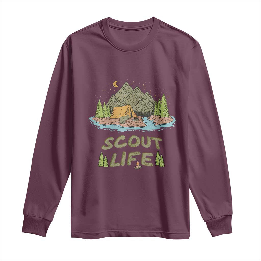 Scout Camping Long Sleeve Shirt Scout Camping Life Hiking Camping Outdoors Troop Leader