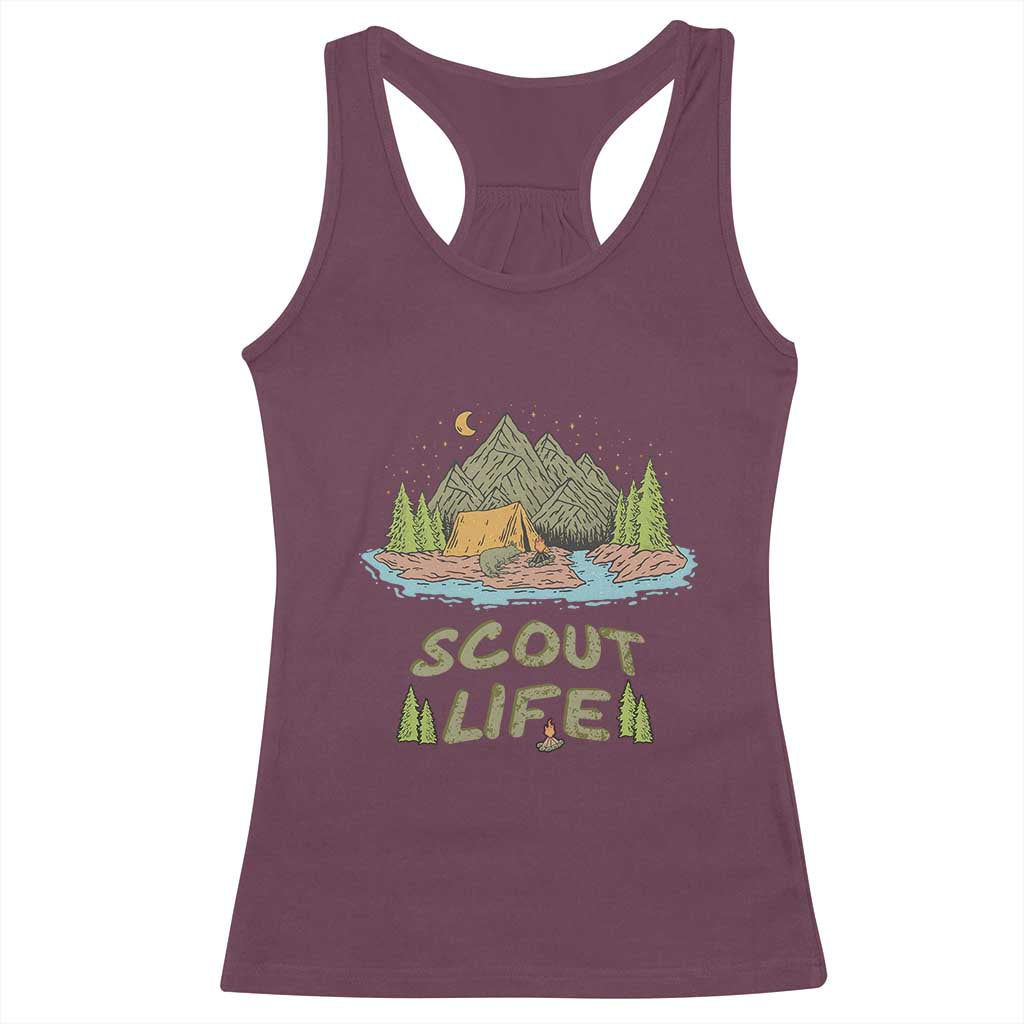 Scout Camping Racerback Tank Top Scout Camping Life Hiking Camping Outdoors Troop Leader