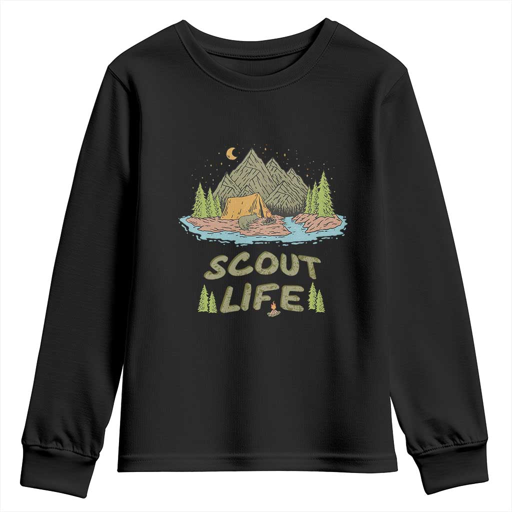Scout Camping Youth Sweatshirt Scout Camping Life Hiking Camping Outdoors Troop Leader