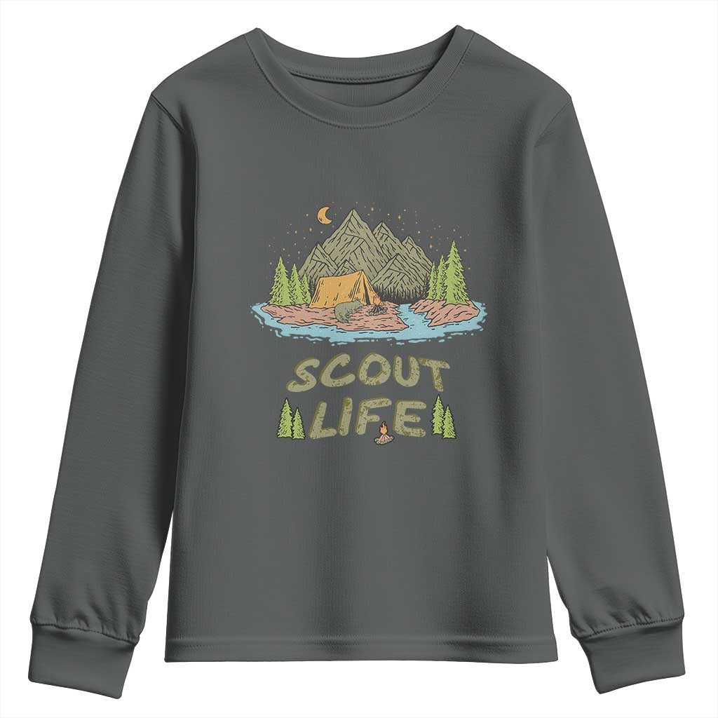 Scout Camping Youth Sweatshirt Scout Camping Life Hiking Camping Outdoors Troop Leader