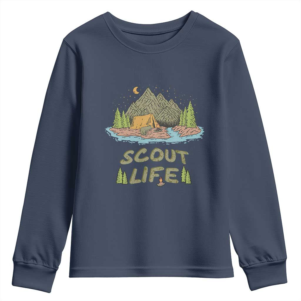 Scout Camping Youth Sweatshirt Scout Camping Life Hiking Camping Outdoors Troop Leader