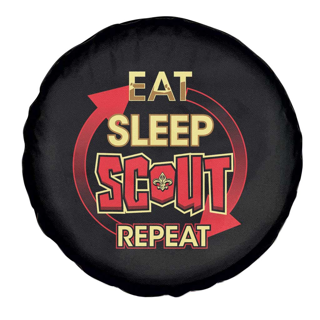 Funny Scout Spare Tire Cover Eat Sleep Scout Repeat Scouting Lovers Camping Hiking Outdoors