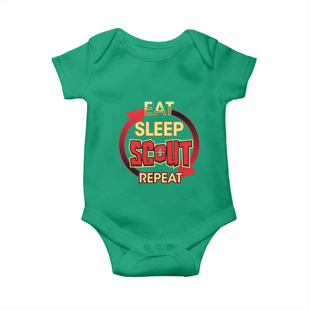 Funny Scout Baby Onesie Eat Sleep Scout Repeat Scouting Lovers Camping Hiking Outdoors