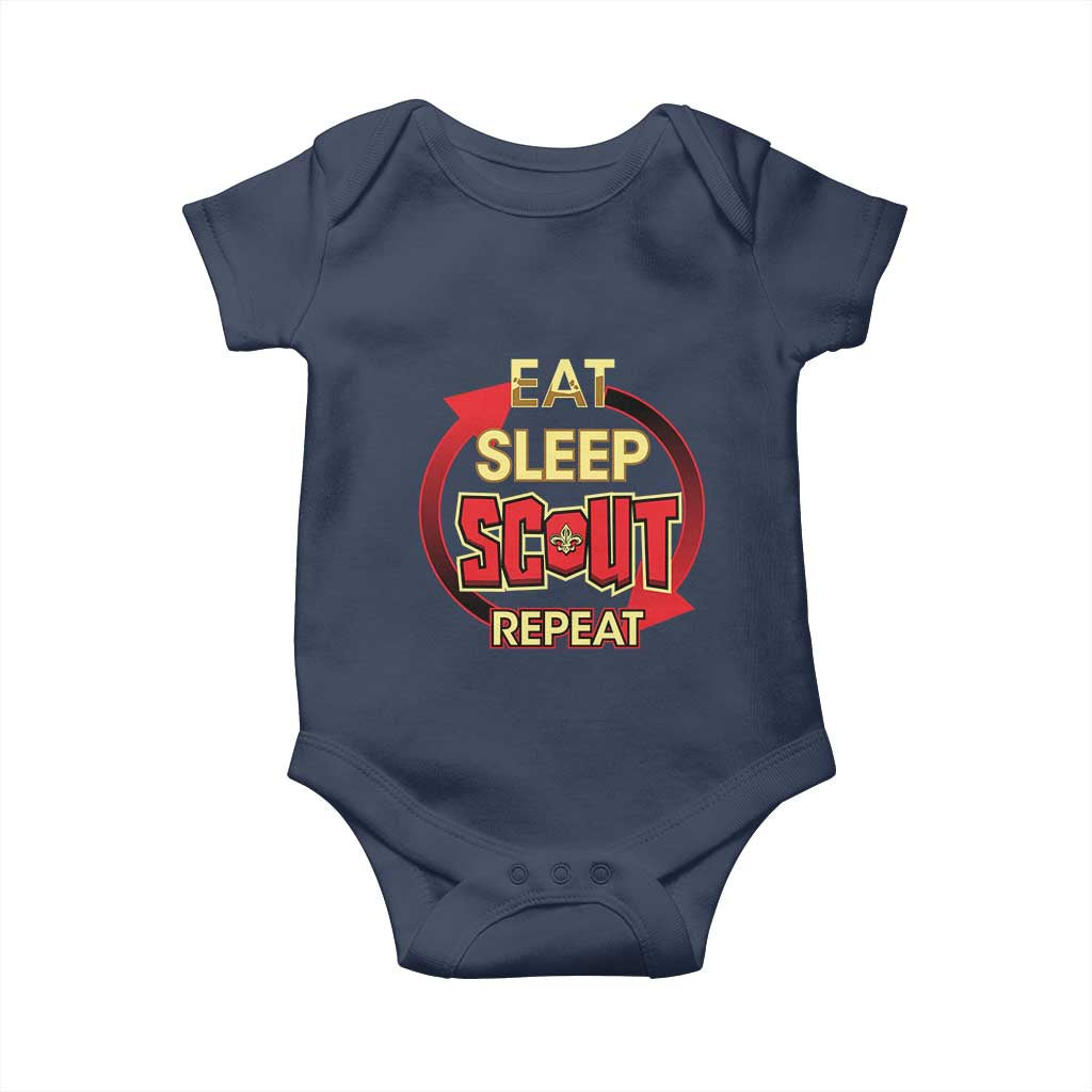 Funny Scout Baby Onesie Eat Sleep Scout Repeat Scouting Lovers Camping Hiking Outdoors