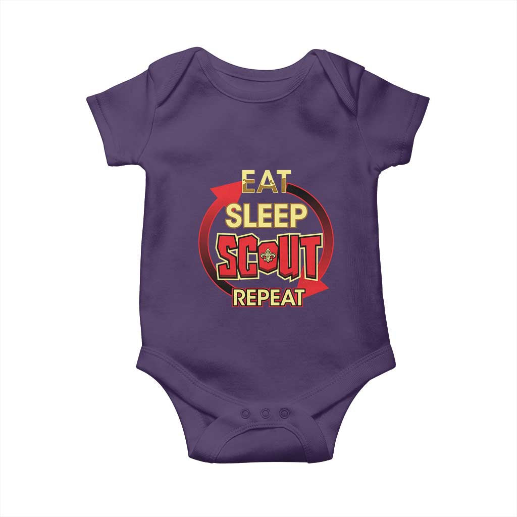 Funny Scout Baby Onesie Eat Sleep Scout Repeat Scouting Lovers Camping Hiking Outdoors