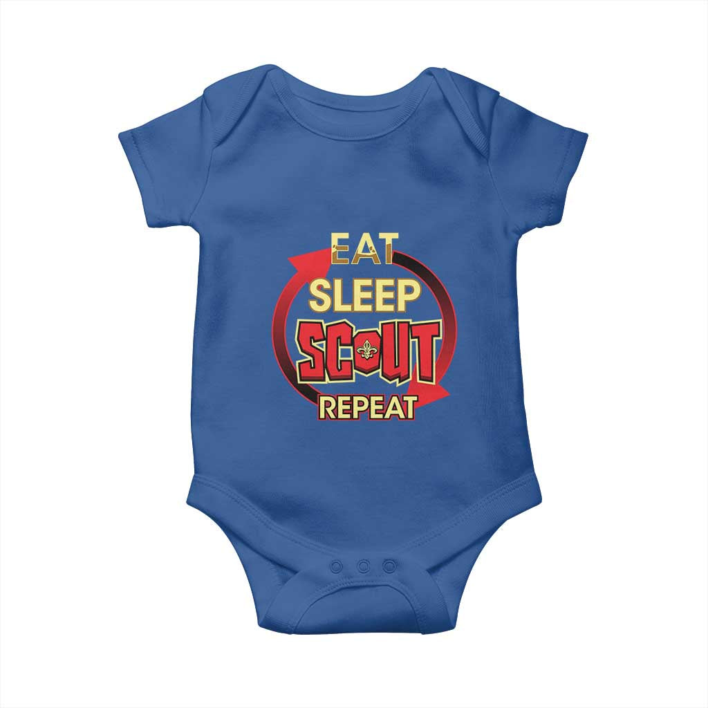 Funny Scout Baby Onesie Eat Sleep Scout Repeat Scouting Lovers Camping Hiking Outdoors