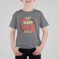 Funny Scout T Shirt For Kid Eat Sleep Scout Repeat Scouting Lovers Camping Hiking Outdoors