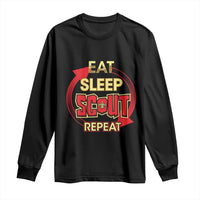 Funny Scout Long Sleeve Shirt Eat Sleep Scout Repeat Scouting Lovers Camping Hiking Outdoors