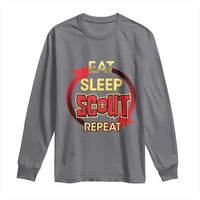 Funny Scout Long Sleeve Shirt Eat Sleep Scout Repeat Scouting Lovers Camping Hiking Outdoors