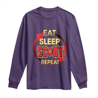Funny Scout Long Sleeve Shirt Eat Sleep Scout Repeat Scouting Lovers Camping Hiking Outdoors