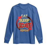 Funny Scout Long Sleeve Shirt Eat Sleep Scout Repeat Scouting Lovers Camping Hiking Outdoors