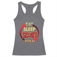 Funny Scout Racerback Tank Top Eat Sleep Scout Repeat Scouting Lovers Camping Hiking Outdoors