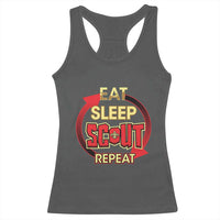 Funny Scout Racerback Tank Top Eat Sleep Scout Repeat Scouting Lovers Camping Hiking Outdoors