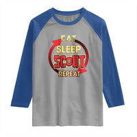 Funny Scout Raglan Shirt Eat Sleep Scout Repeat Scouting Lovers Camping Hiking Outdoors