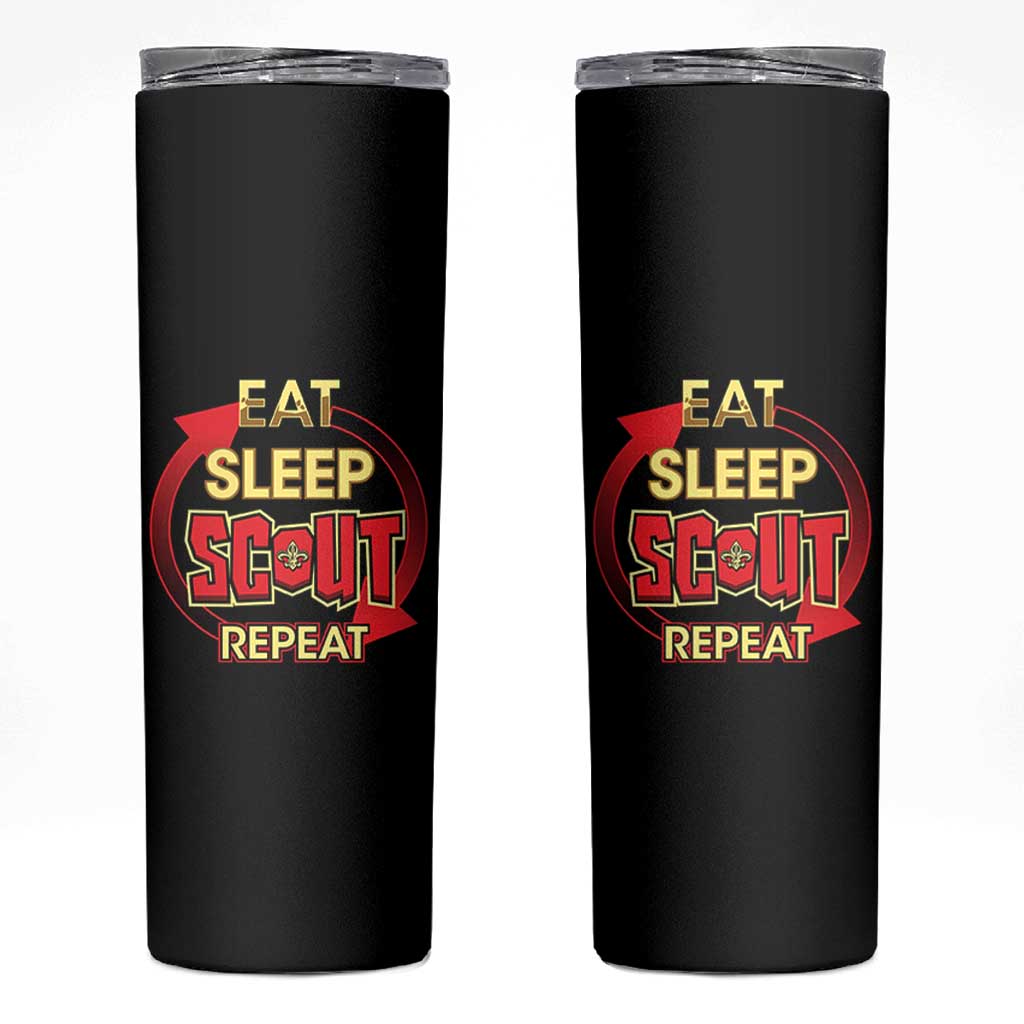 Funny Scout Skinny Tumbler Eat Sleep Scout Repeat Scouting Lovers Camping Hiking Outdoors