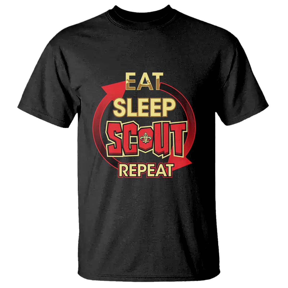 Funny Scout T Shirt Eat Sleep Scout Repeat Scouting Lovers Camping Hiking Outdoors
