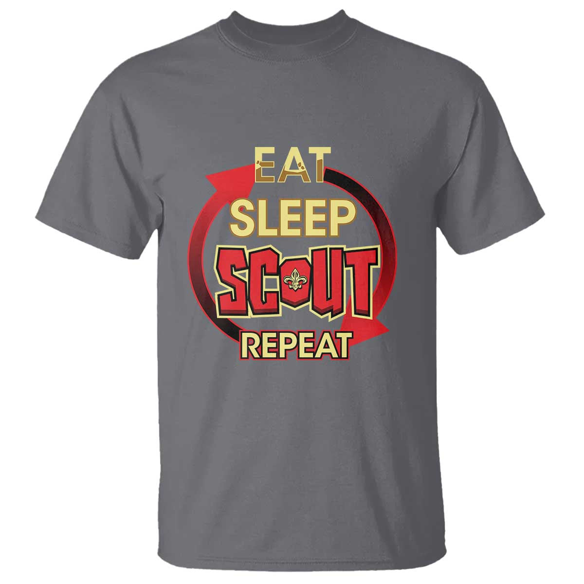 Funny Scout T Shirt Eat Sleep Scout Repeat Scouting Lovers Camping Hiking Outdoors