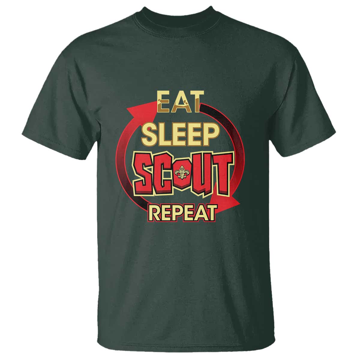 Funny Scout T Shirt Eat Sleep Scout Repeat Scouting Lovers Camping Hiking Outdoors