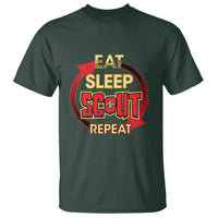 Funny Scout T Shirt Eat Sleep Scout Repeat Scouting Lovers Camping Hiking Outdoors