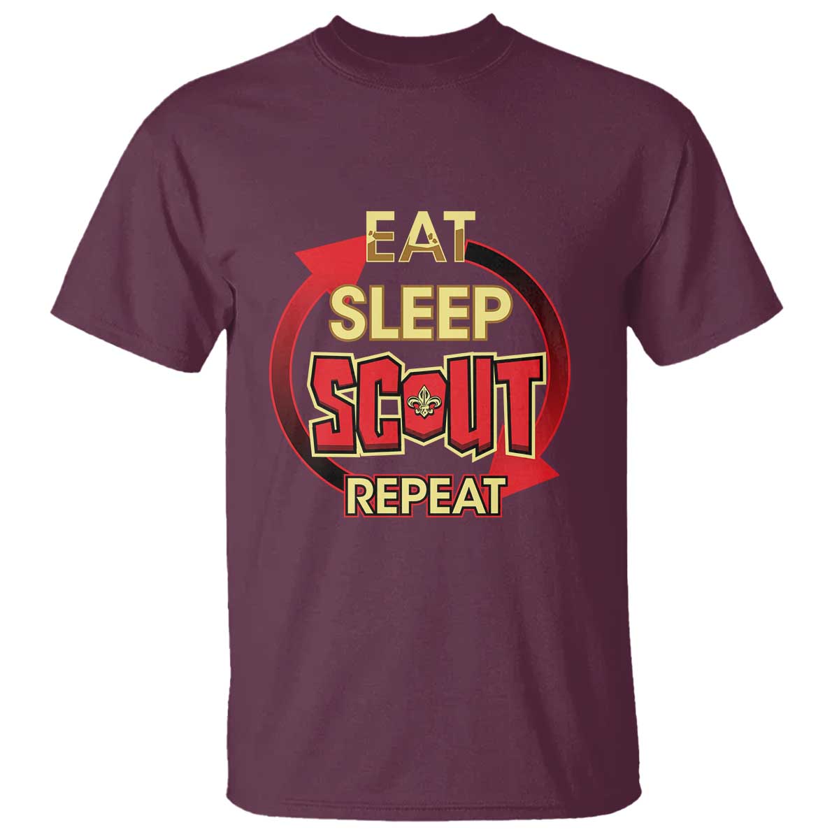 Funny Scout T Shirt Eat Sleep Scout Repeat Scouting Lovers Camping Hiking Outdoors