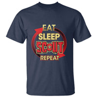 Funny Scout T Shirt Eat Sleep Scout Repeat Scouting Lovers Camping Hiking Outdoors