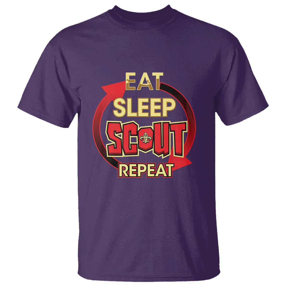 Funny Scout T Shirt Eat Sleep Scout Repeat Scouting Lovers Camping Hiking Outdoors