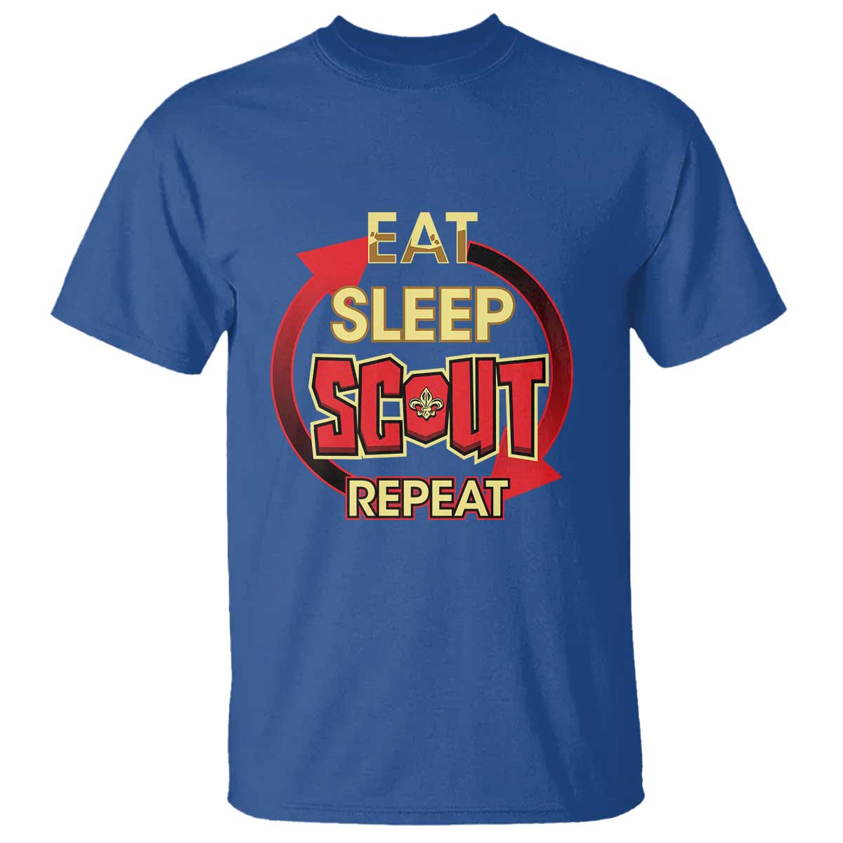 Funny Scout T Shirt Eat Sleep Scout Repeat Scouting Lovers Camping Hiking Outdoors