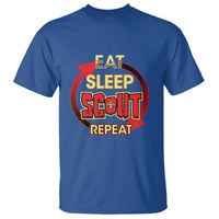 Funny Scout T Shirt Eat Sleep Scout Repeat Scouting Lovers Camping Hiking Outdoors