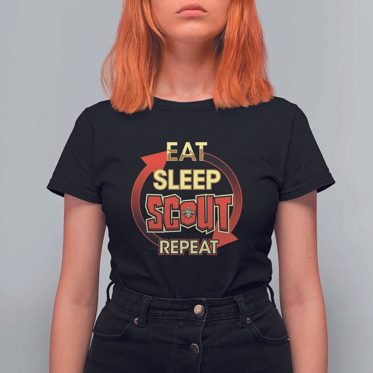 Funny Scout T Shirt For Women Eat Sleep Scout Repeat Scouting Lovers Camping Hiking Outdoors