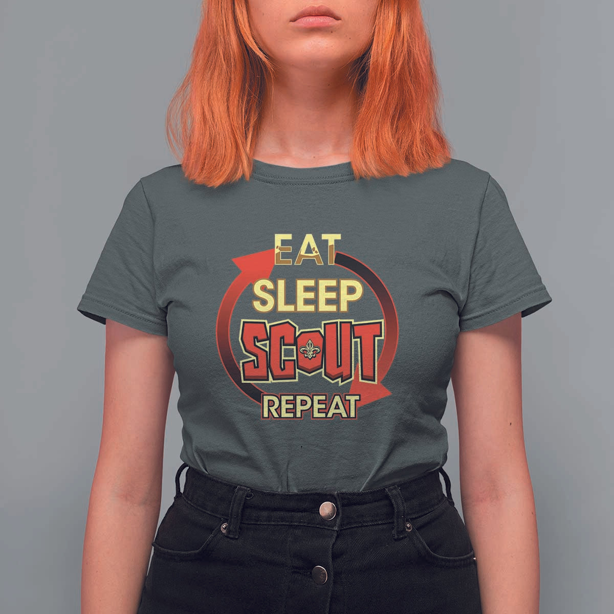 Funny Scout T Shirt For Women Eat Sleep Scout Repeat Scouting Lovers Camping Hiking Outdoors