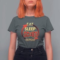 Funny Scout T Shirt For Women Eat Sleep Scout Repeat Scouting Lovers Camping Hiking Outdoors