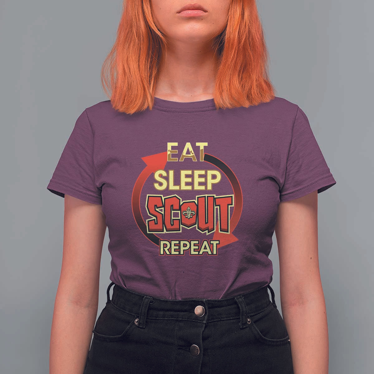 Funny Scout T Shirt For Women Eat Sleep Scout Repeat Scouting Lovers Camping Hiking Outdoors