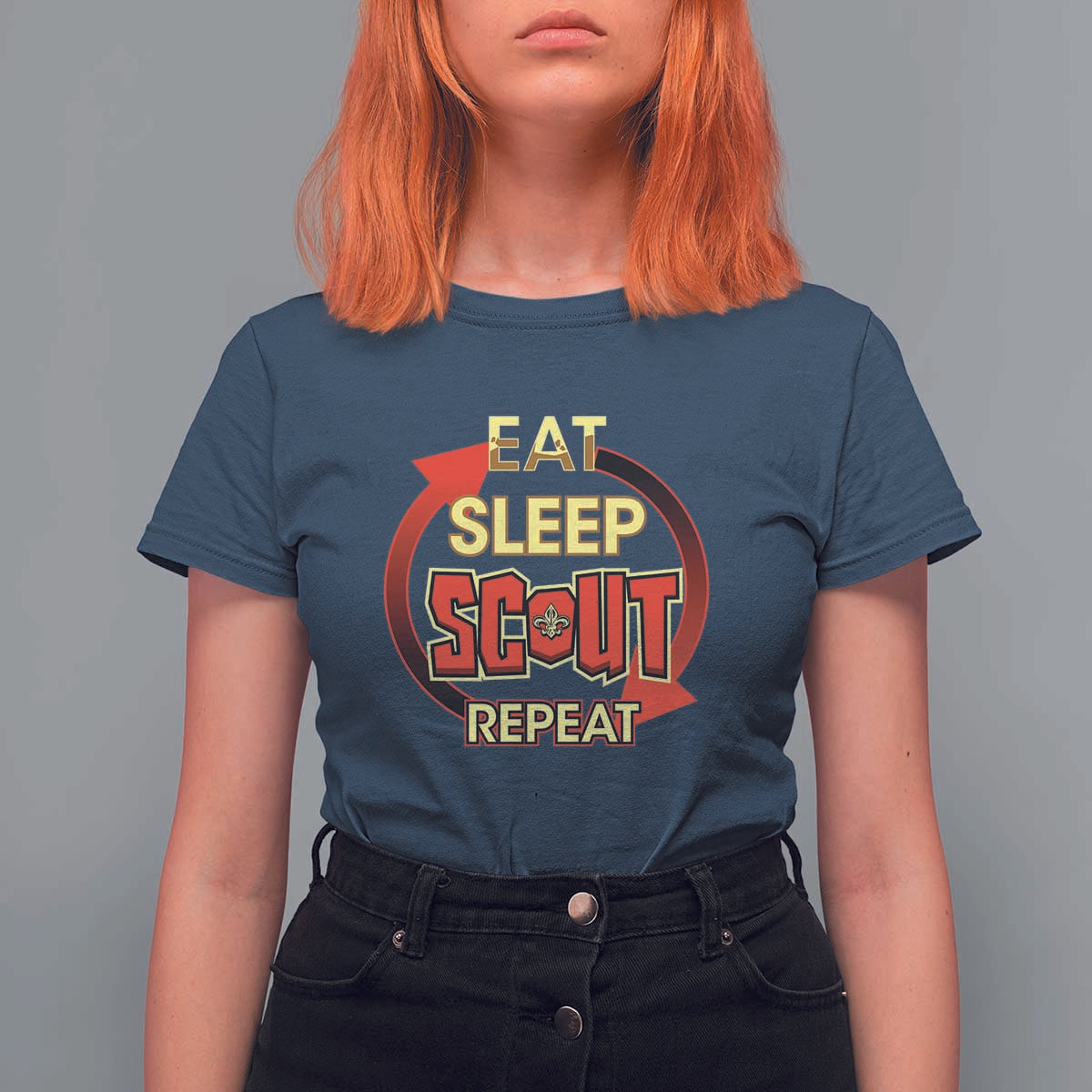 Funny Scout T Shirt For Women Eat Sleep Scout Repeat Scouting Lovers Camping Hiking Outdoors