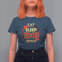 Funny Scout T Shirt For Women Eat Sleep Scout Repeat Scouting Lovers Camping Hiking Outdoors