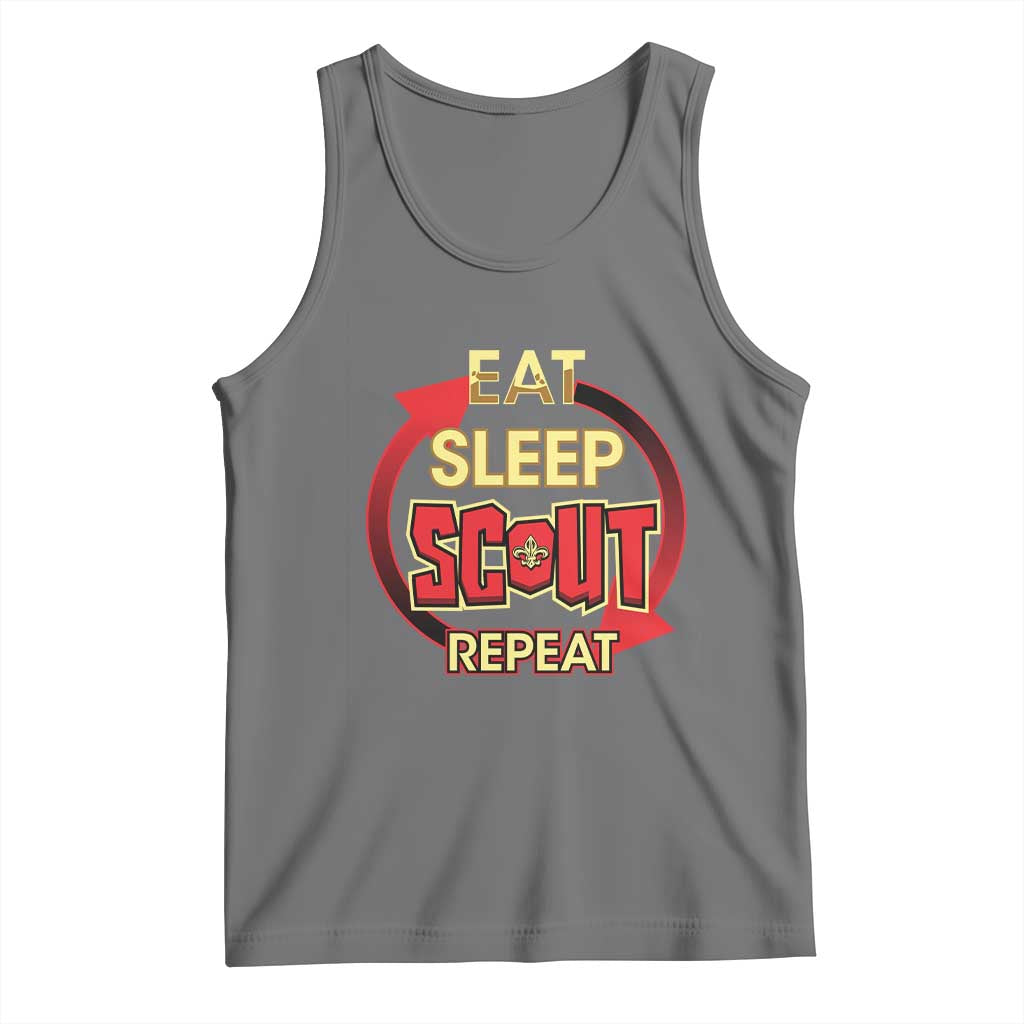 Funny Scout Tank Top Eat Sleep Scout Repeat Scouting Lovers Camping Hiking Outdoors