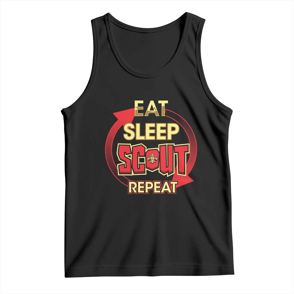 Funny Scout Tank Top Eat Sleep Scout Repeat Scouting Lovers Camping Hiking Outdoors
