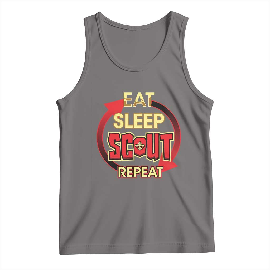 Funny Scout Tank Top Eat Sleep Scout Repeat Scouting Lovers Camping Hiking Outdoors