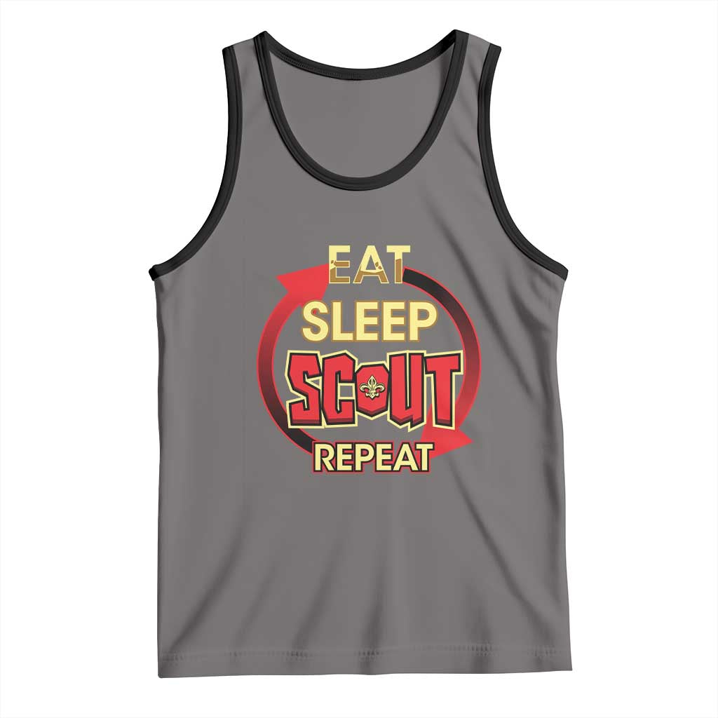 Funny Scout Tank Top Eat Sleep Scout Repeat Scouting Lovers Camping Hiking Outdoors