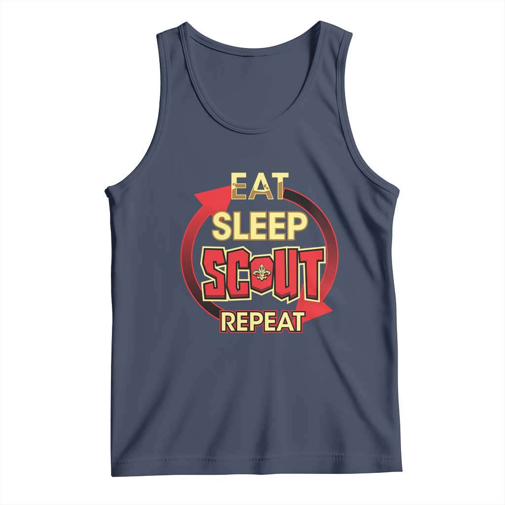 Funny Scout Tank Top Eat Sleep Scout Repeat Scouting Lovers Camping Hiking Outdoors