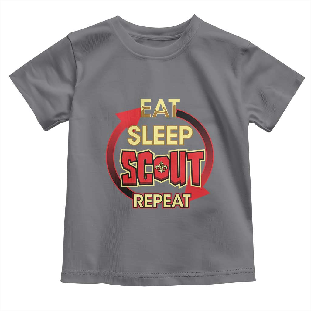 Funny Scout Toddler T Shirt Eat Sleep Scout Repeat Scouting Lovers Camping Hiking Outdoors