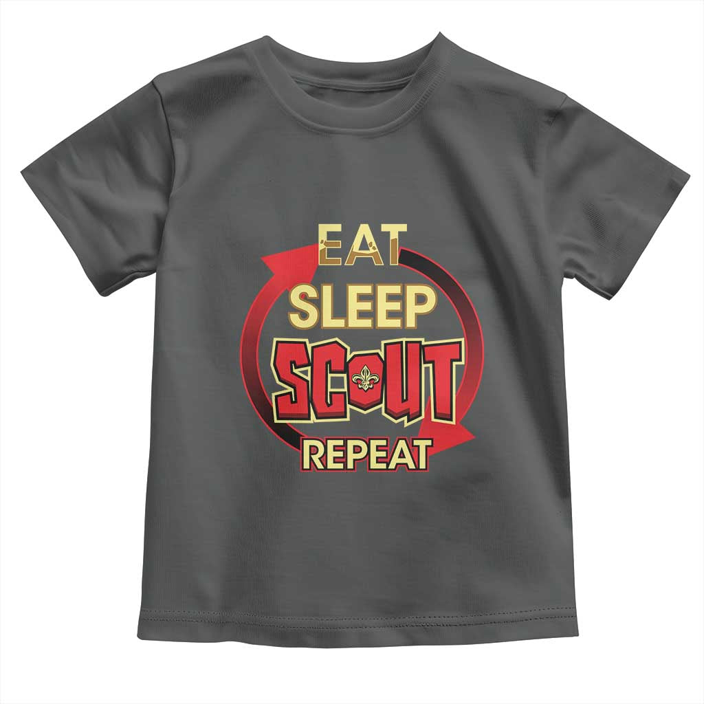 Funny Scout Toddler T Shirt Eat Sleep Scout Repeat Scouting Lovers Camping Hiking Outdoors
