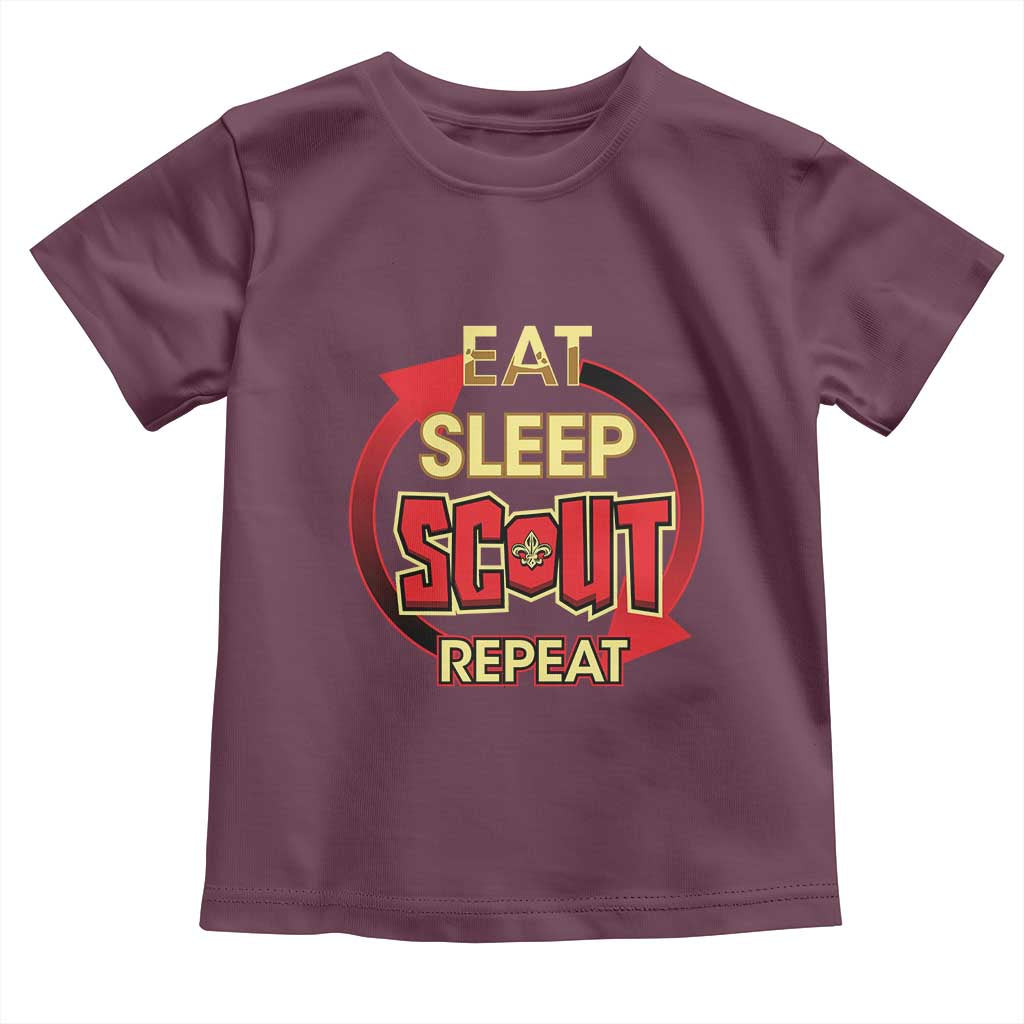 Funny Scout Toddler T Shirt Eat Sleep Scout Repeat Scouting Lovers Camping Hiking Outdoors