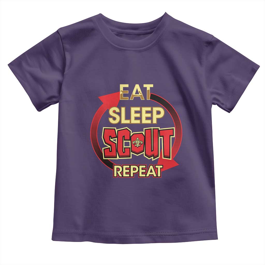 Funny Scout Toddler T Shirt Eat Sleep Scout Repeat Scouting Lovers Camping Hiking Outdoors